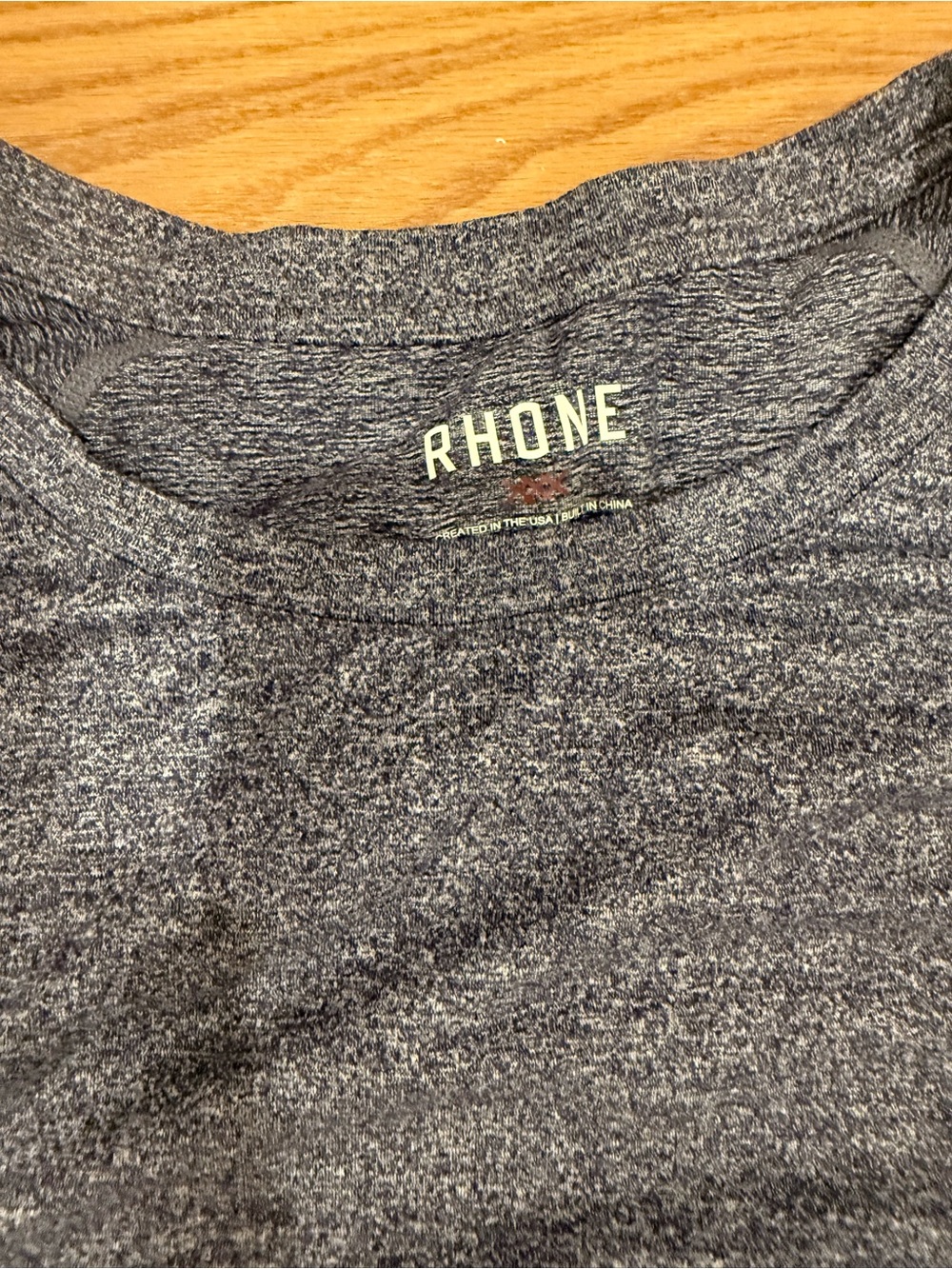 RHONE Reign Long Sleeve Performance Tee - Dark Grey/Blue - Picture 3 of 5